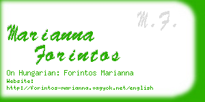 marianna forintos business card